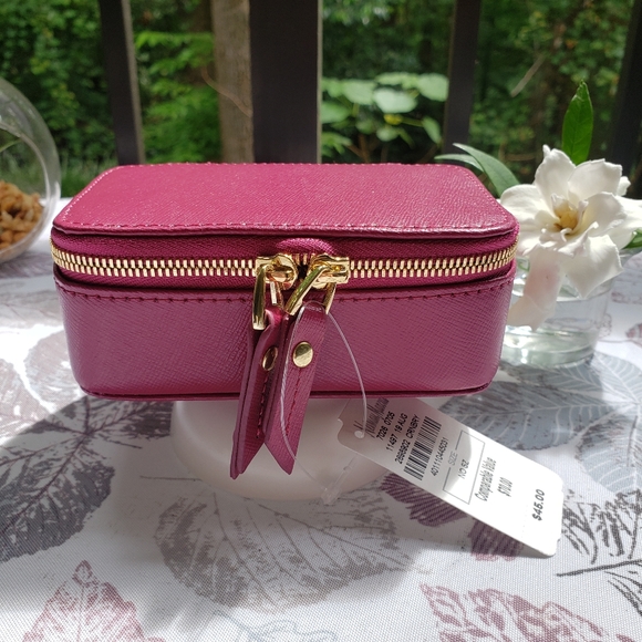Neiman Marcus Bags Saffiano Leather Travel Jewelry Case Nwt Poshmark